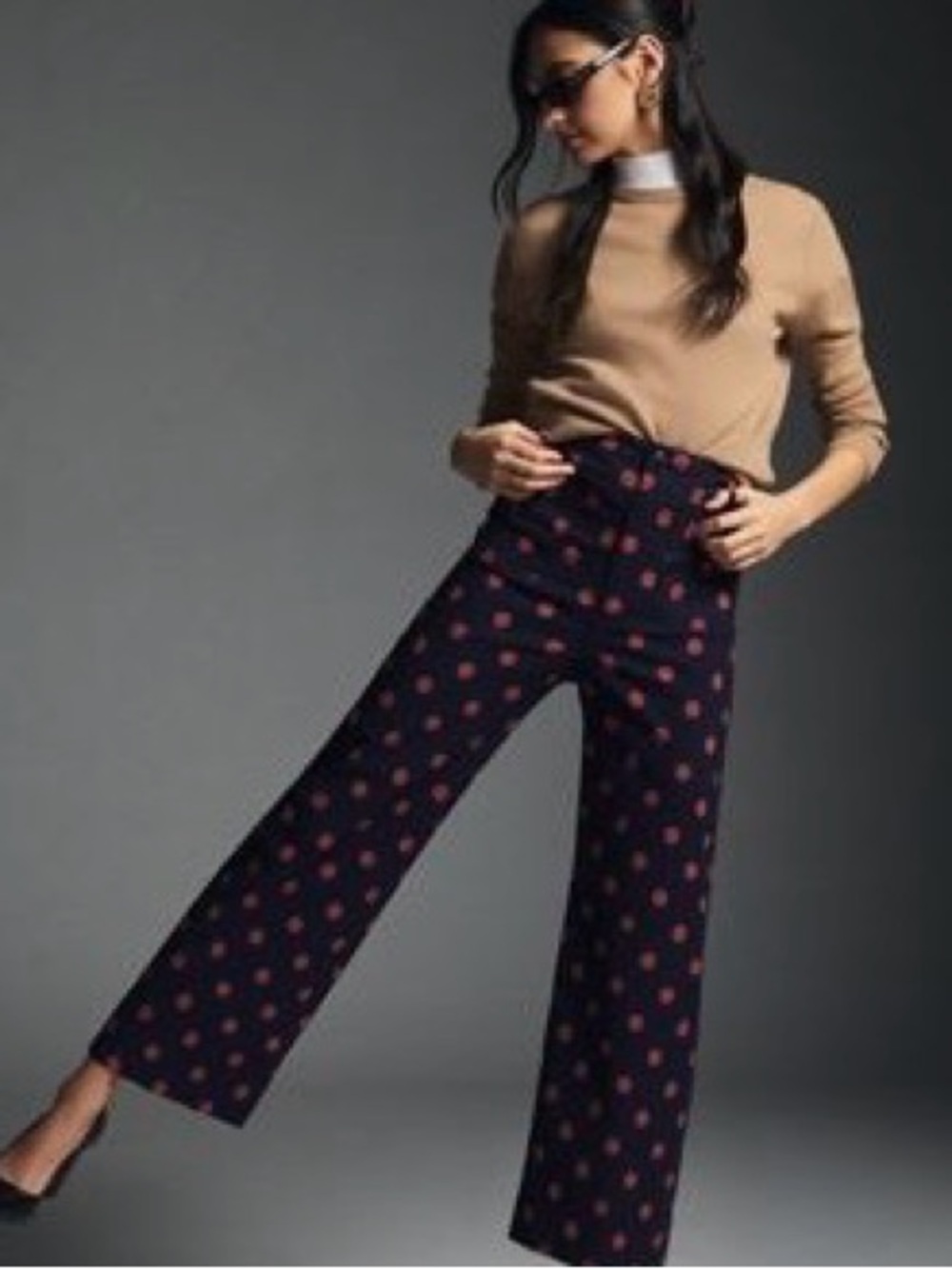 Anthropologie Maeve The Colette Cropped Wide-Leg Trousers-Magic Fabric